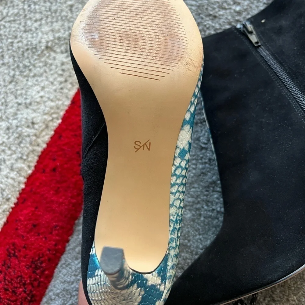 Something Navy Elisa Colorblock Blue Python Bootie